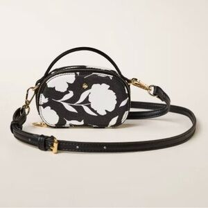 Floral Black and White Kate Spade Mini Crossbody Bag